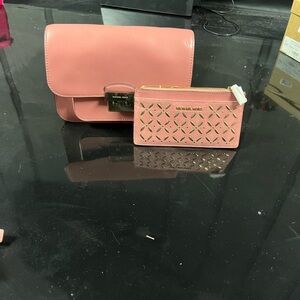 Michael Kors Pink Clutch and Wristlet Set